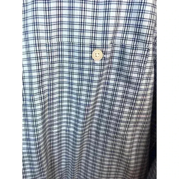 Orvis Mens Large Classic Fit Blue Check Print Button Up Shirt L/S Pockets - Picture 3 of 7